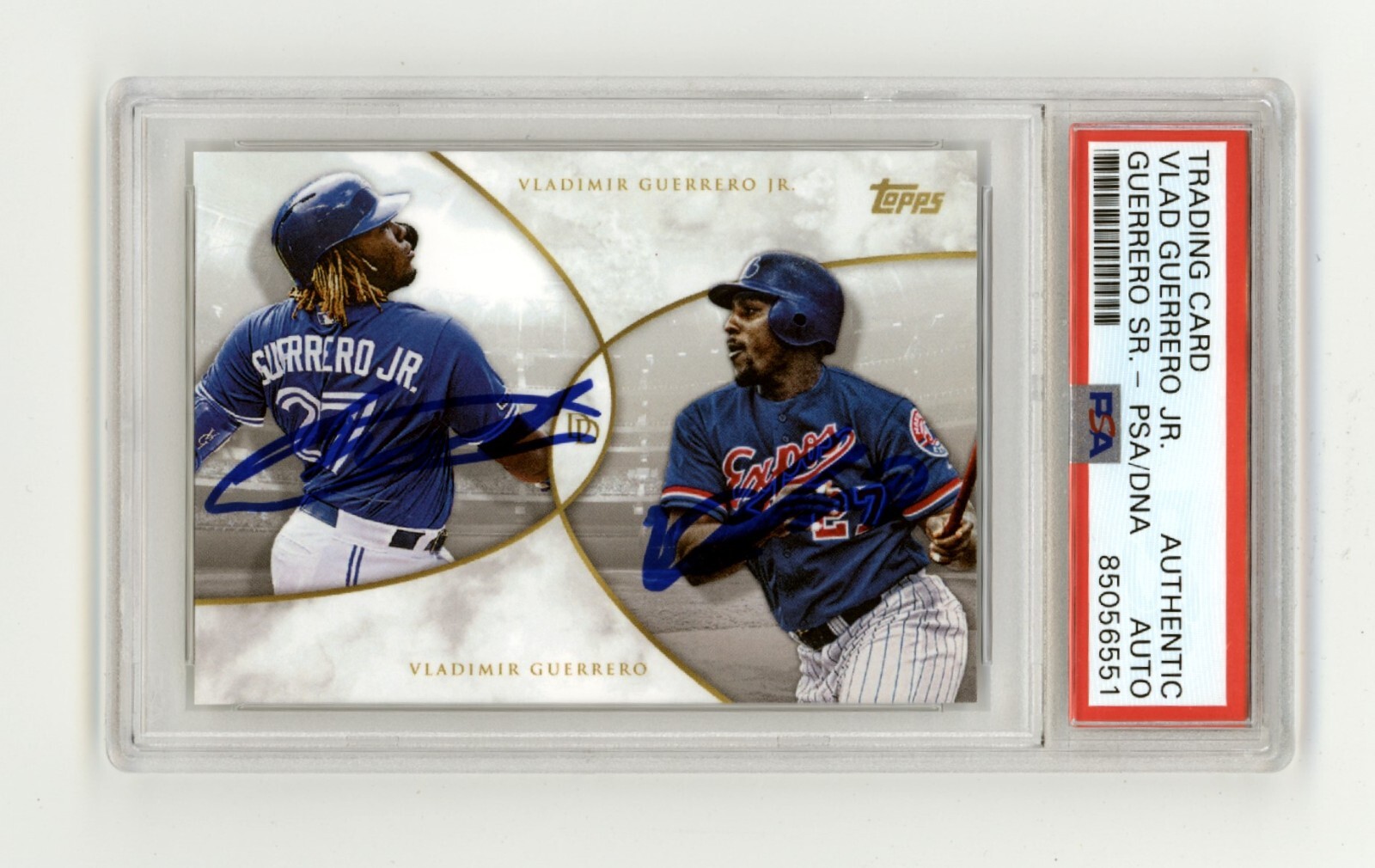 Vladimir Guerrero Jr. & Sr. 2019 Topps Dynamic Duals Signed PSA Authentic Auto
