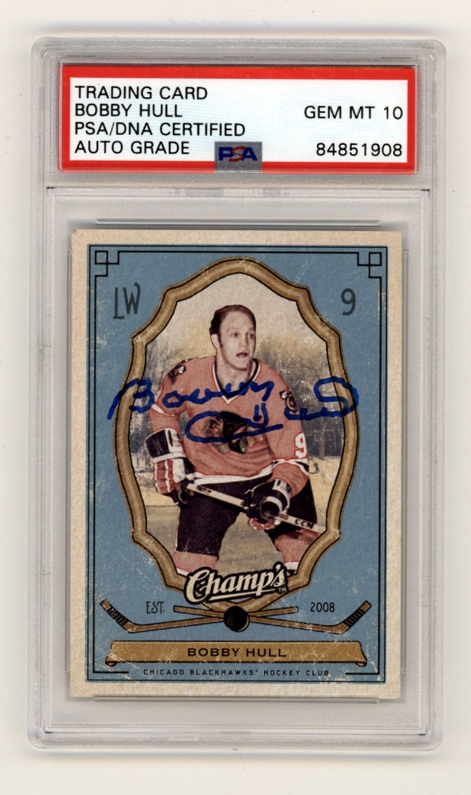 Bobby Hull 2009-10 Upper Deck Champ's #25 Signed PSA 10 Auto Blackhawks HOF