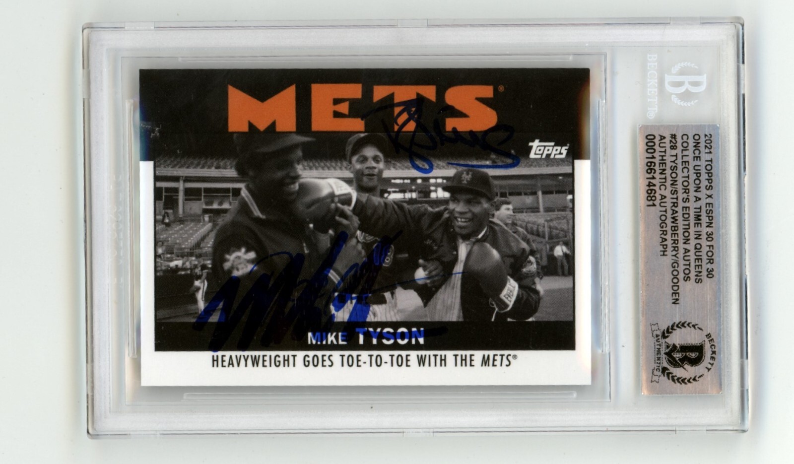 Gooden Strawberry Tyson 2021 Topps Once Upon a Time in Queens B/W BAS BGS Auto