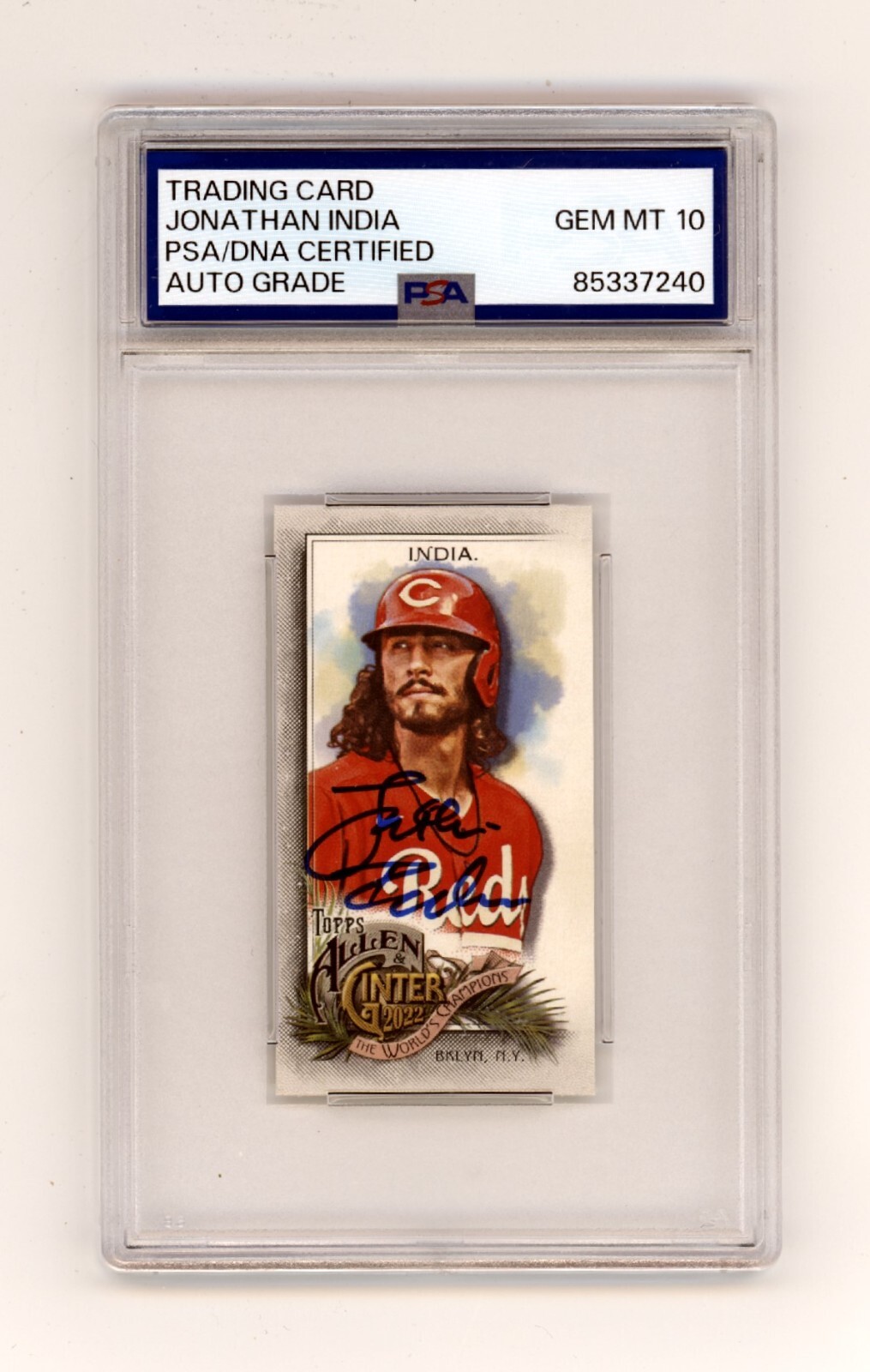 Jonathan India 2022 Topps Allen & Ginter Mini #182 Signed PSA 10 Auto Reds