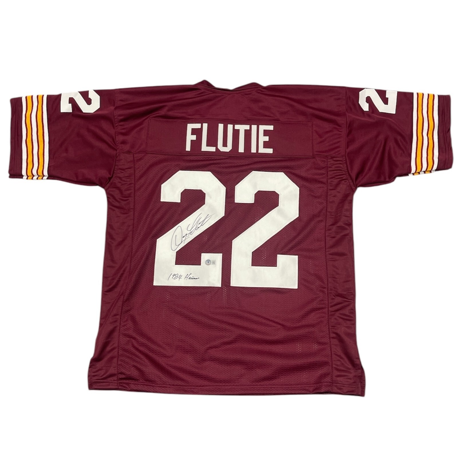 Doug Flutie Signed Boston College Custom Jersey w/ Heisman Beckett W BAS COA