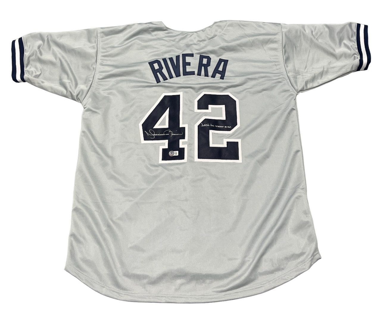Mariano Rivera Signed Yankees Custom Jersey w/ Last to Wear 42 Beckett W BAS COA