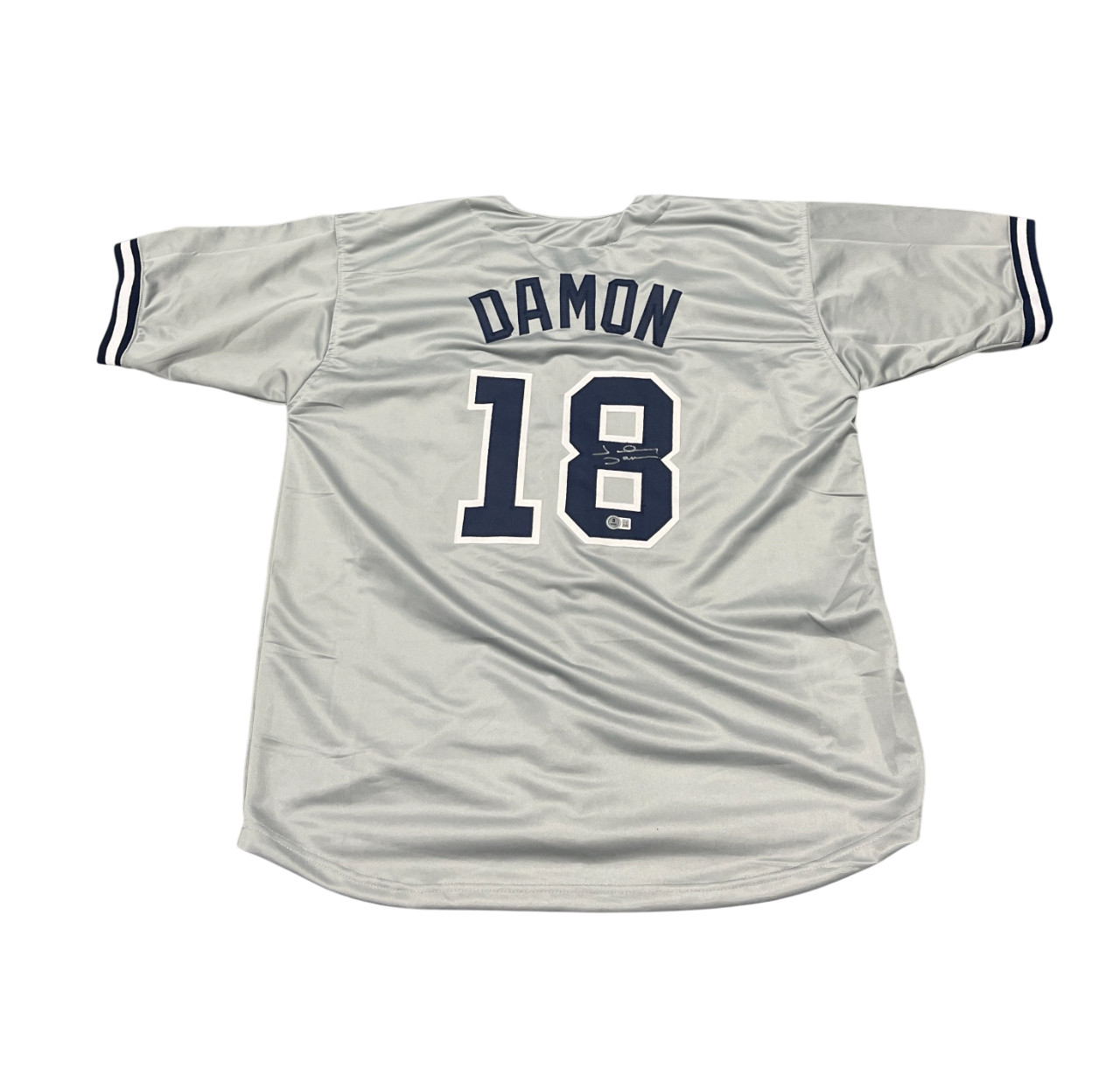Johnny Damon Signed New York Yankees Custom Jersey Beckett Witness BAS COA