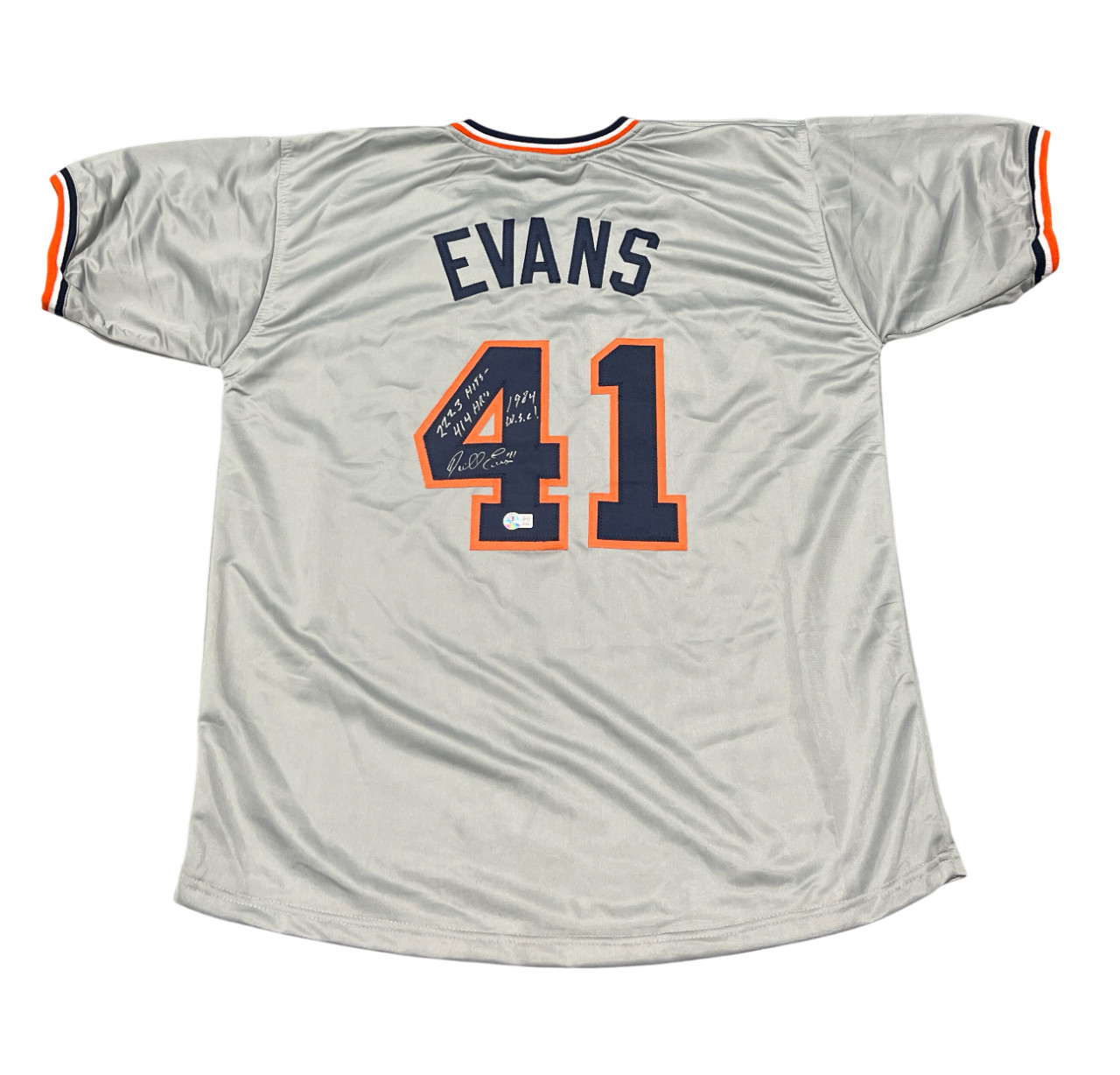 Darrell Evans Signed Detroit Tigers Custom Jersey w/ 3 Ins Beckett Wit BAS COA