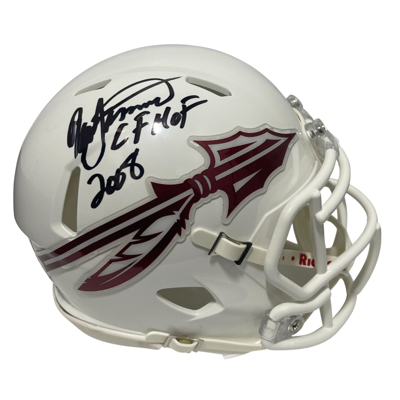 Ron Simmons Signed Florida State White Mini Helmet w/ CHOF 2008 Beckett Wit COA