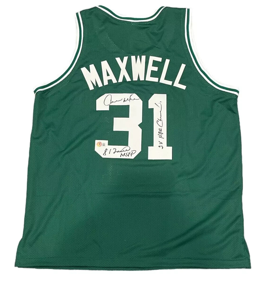 Cedric Maxwell Signed Celtics Custom Jersey w/ MVP + Champs Beckett BAS COA