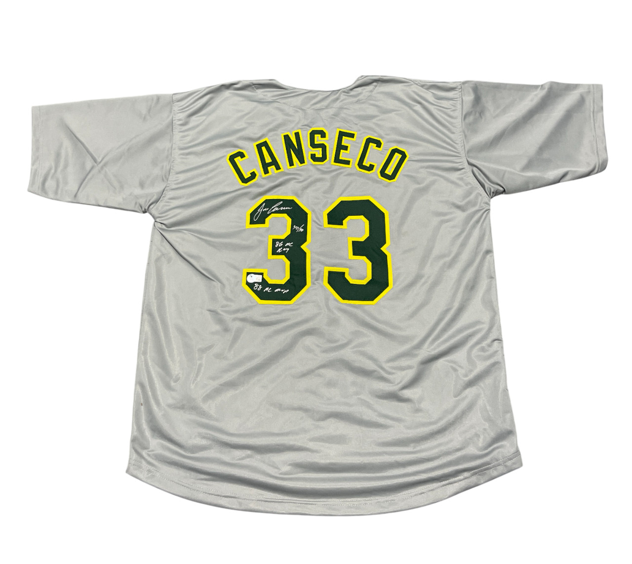 Jose Canseco Signed Athletics Custom Jersey w/ 3 Insc Beckett Wit BAS COA
