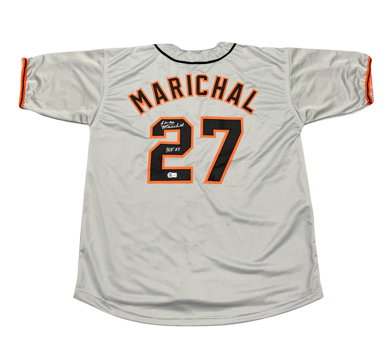 Juan Marichal Signed Giants Custom Grey Jersey w/ HOF 83 Beckett Wit BAS COA
