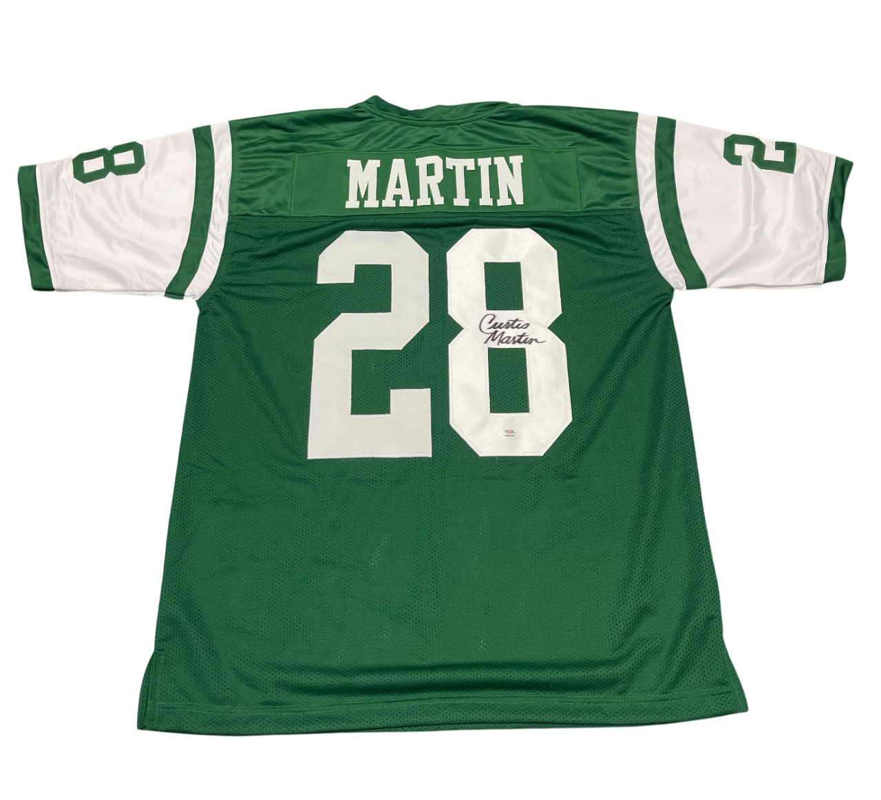 Curtis Martin Signed Autographed New York Jets Custom Green Jersey PSA COA