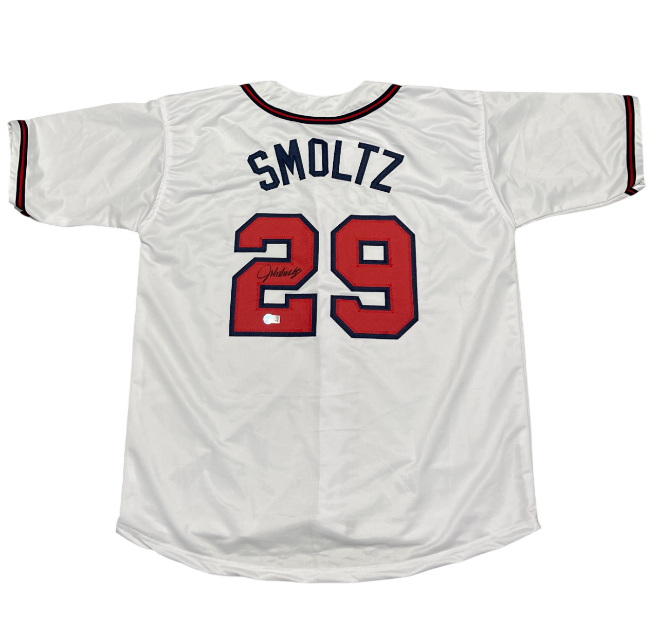 John Smoltz Signed Atlanta Braves Custom Jersey Beckett Witness BAS COA