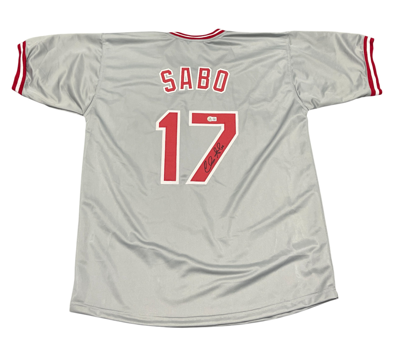 Chris Sabo Signed Autographed Cincinnati Reds Custom Jersey Beckett BAS COA