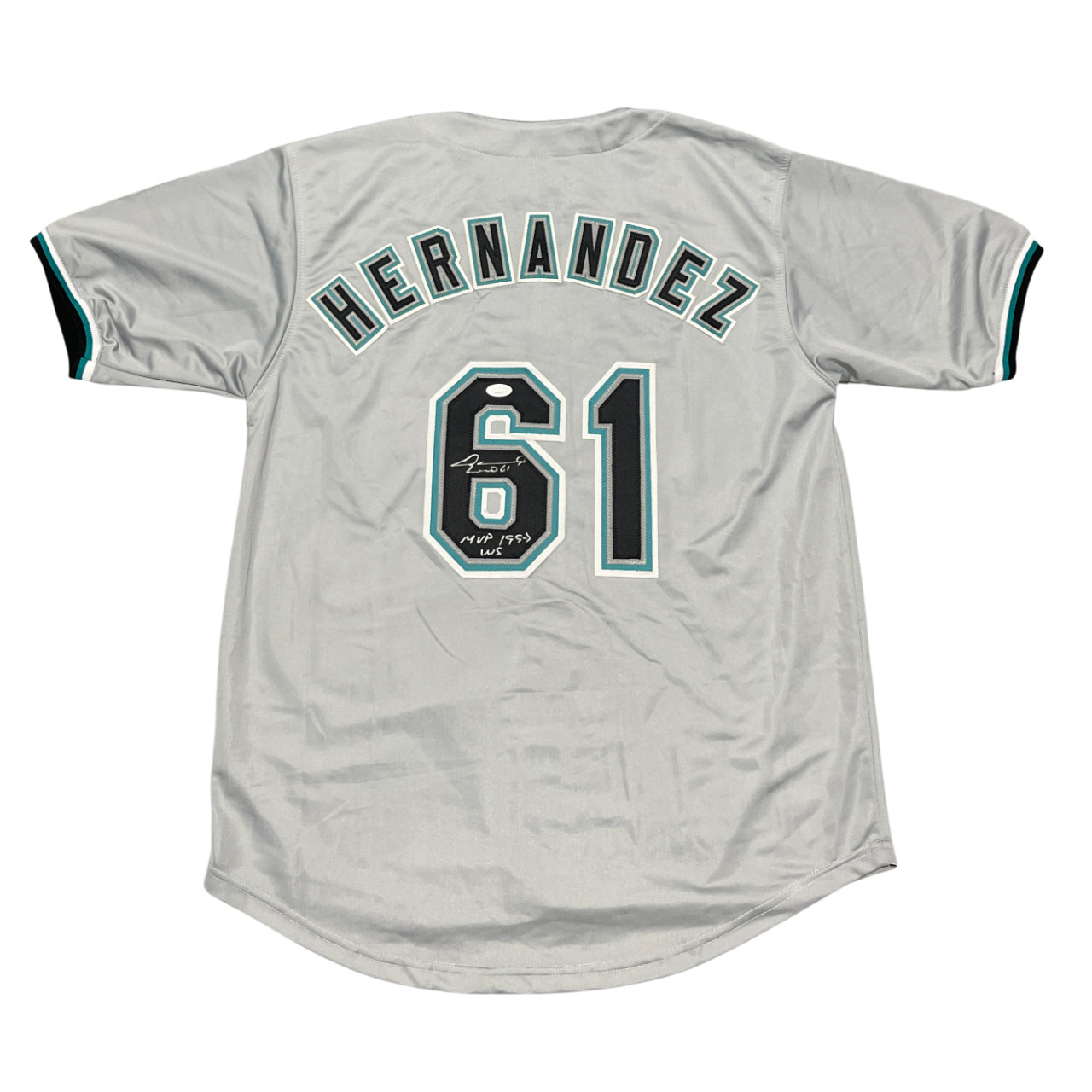 Livan Hernandez Signed Florida Marlins Custom Jersey w/ MVP 1997 WS JSA COA