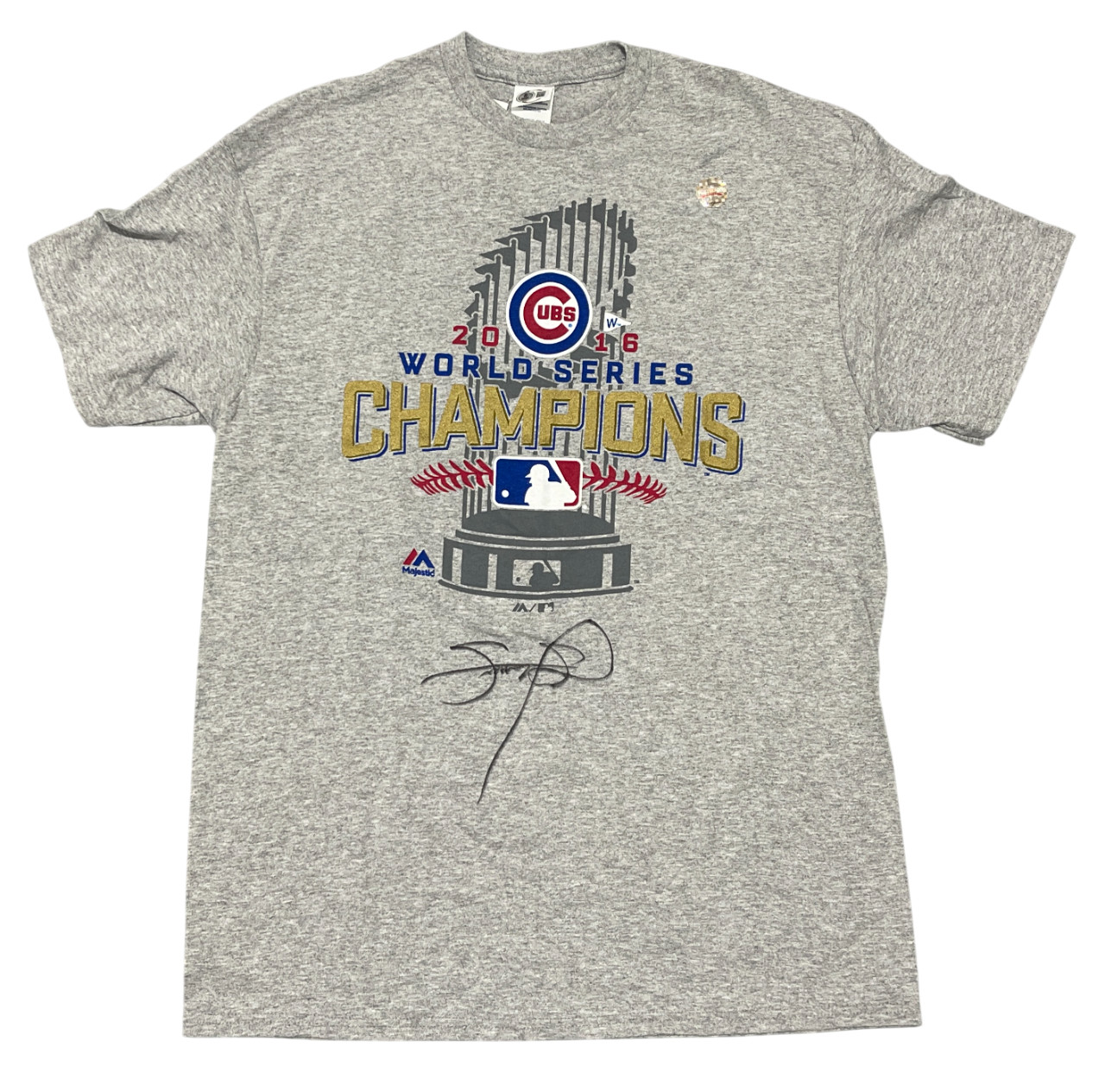 Sammy Sosa Signed 2016 Chicago Cubs World Series Champions Shirt Beckett BAS COA