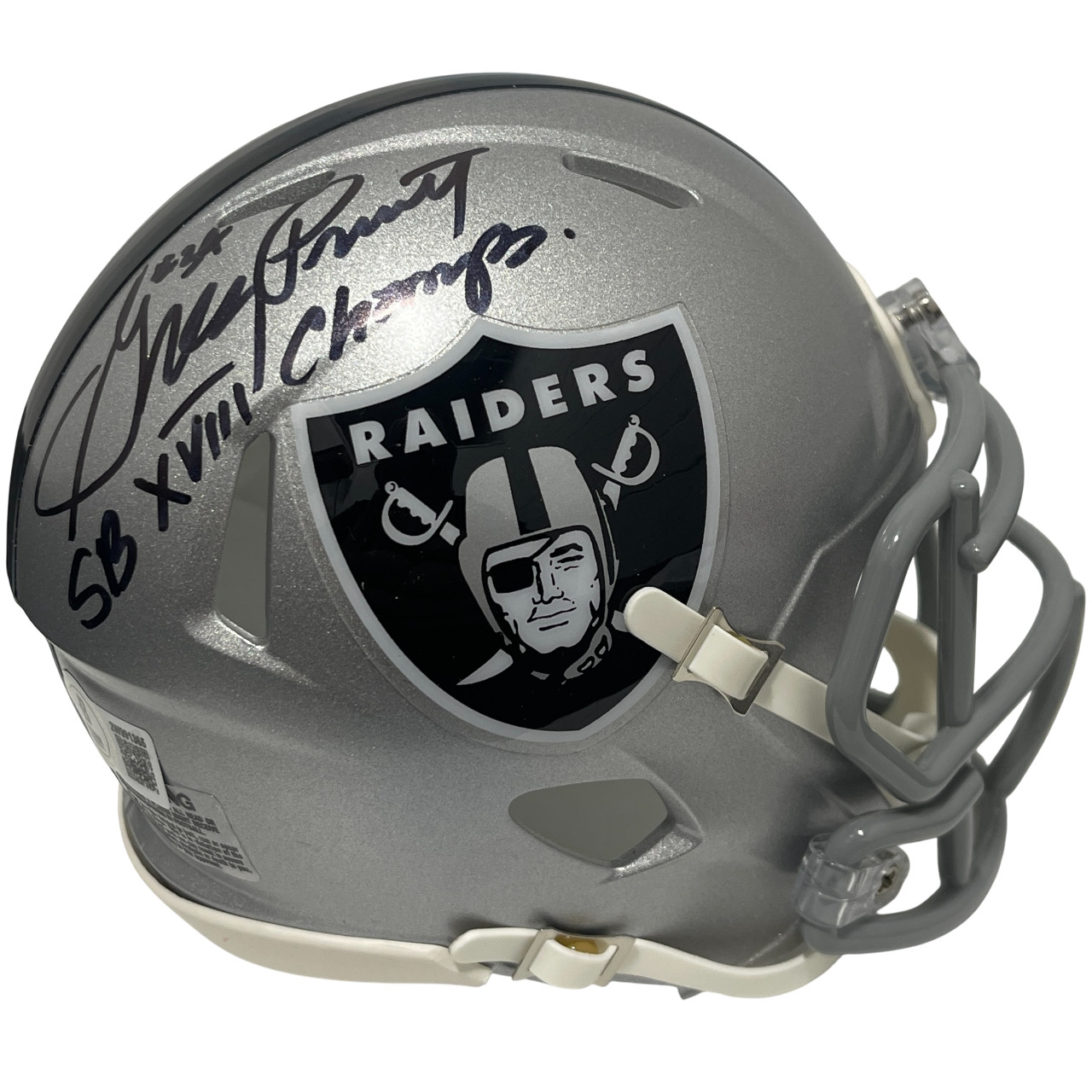 Greg Pruitt Signed Raiders Speed Mini Helmet w/ SB XVIII Champ Beckett W BAS COA