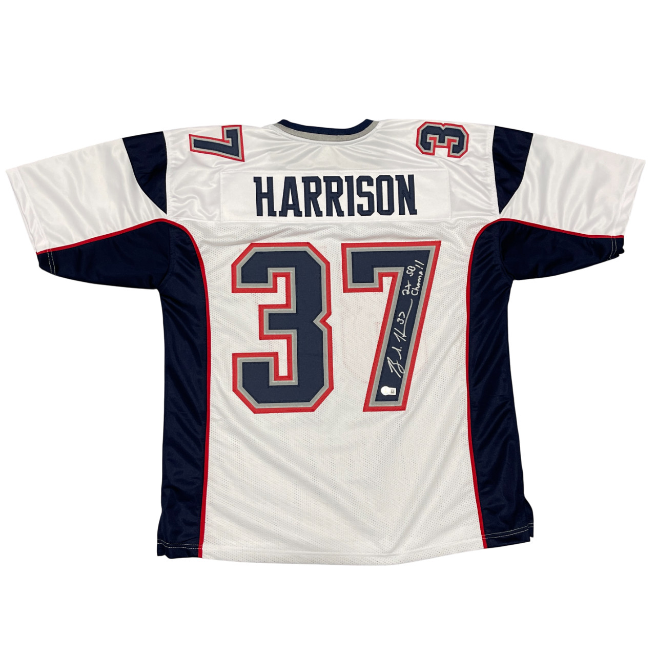 Rodney Harrison Signed Patriots Custom Jersey w/ 2x SB Champ Beckett Wit BAS COA