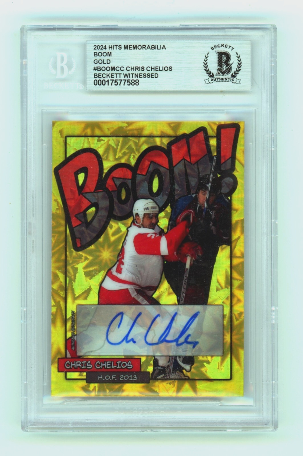 Chris Chelios 2024 Hits Memorabilia BOOM Gold /10 Signed BGS BAS Auto Detroit