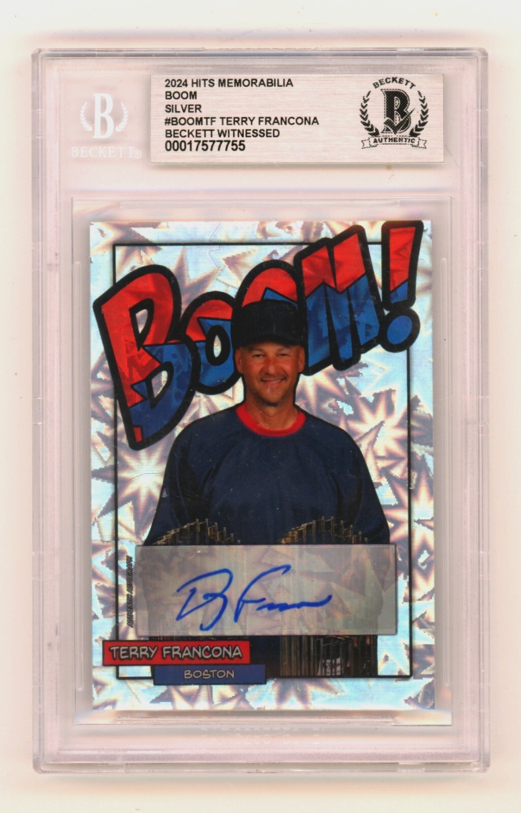 Terry Francona 2024 Hits Memorabilia BOOM Silver Signed BGS BAS Auto Red Sox