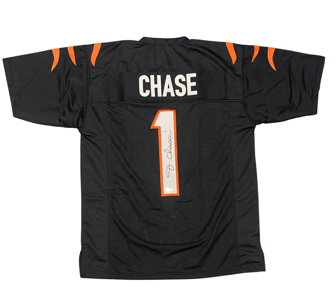 Ja'Marr Chase Signed Cincinnati Bengals Custom Black Jersey Beckett BAS COA
