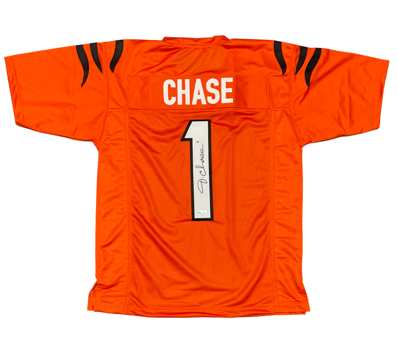 Ja'Marr Chase Signed Cincinnati Bengals Custom Orange Jersey Beckett BAS COA