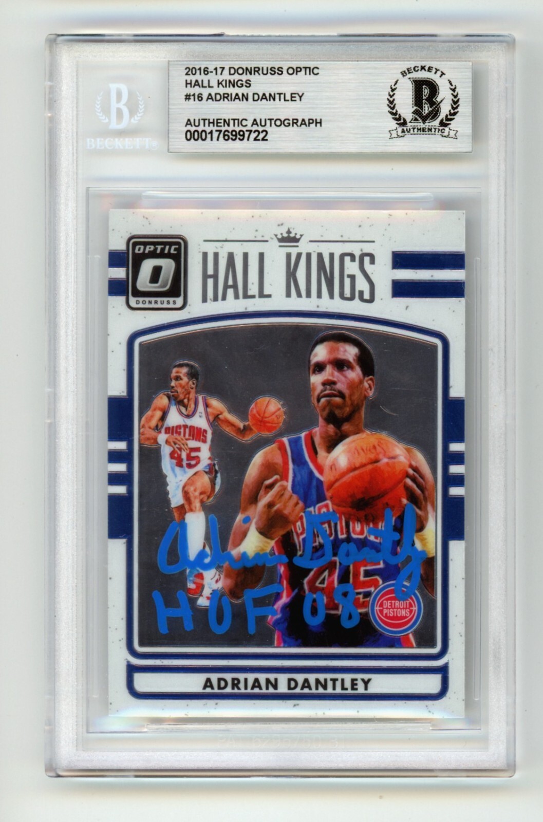 Adrian Dantley 2016-17 Donruss Optic Hall Kings 16 Signed w/ HOF 08 BGS BAS Auto