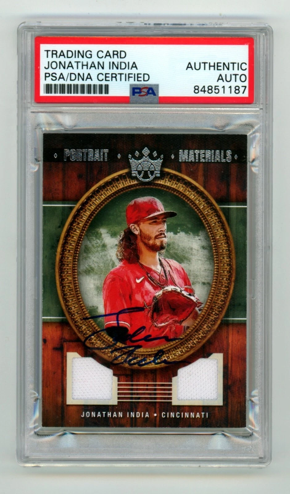 Jonathan India 2022 Panini Diamond Kings #PM-JI Signed Relics PSA Authentic Auto