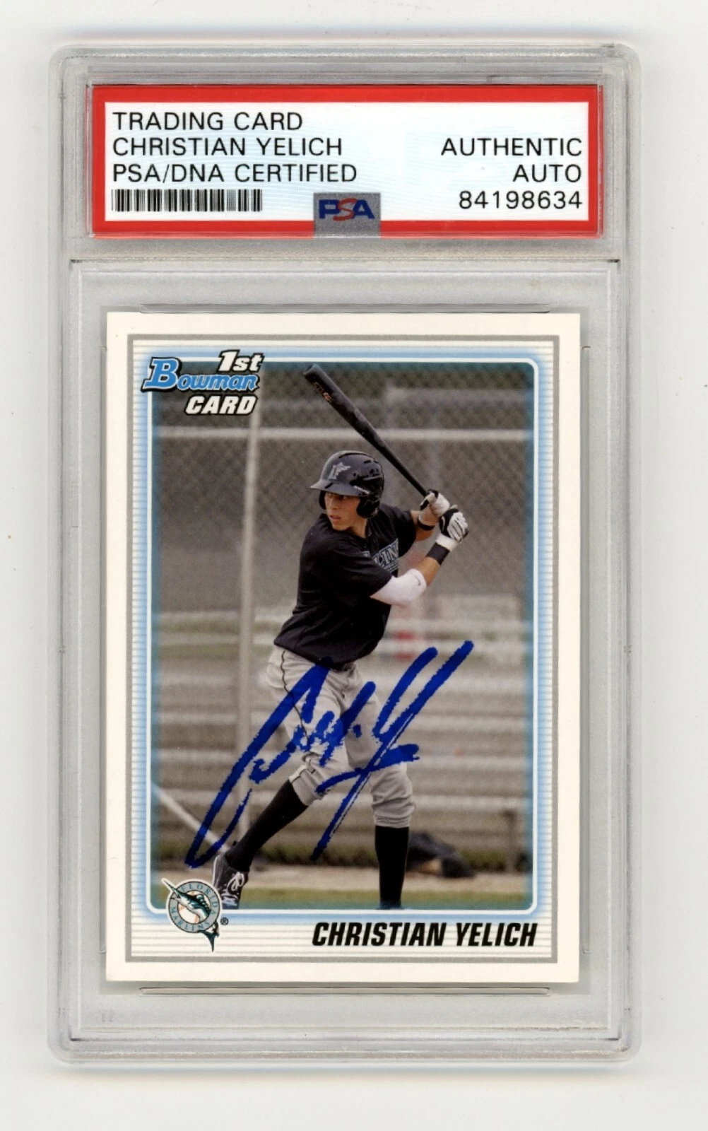 Christian Yelich 2010 Bowman #BDPP78 Rookie RC Signed PSA Authentic Auto B