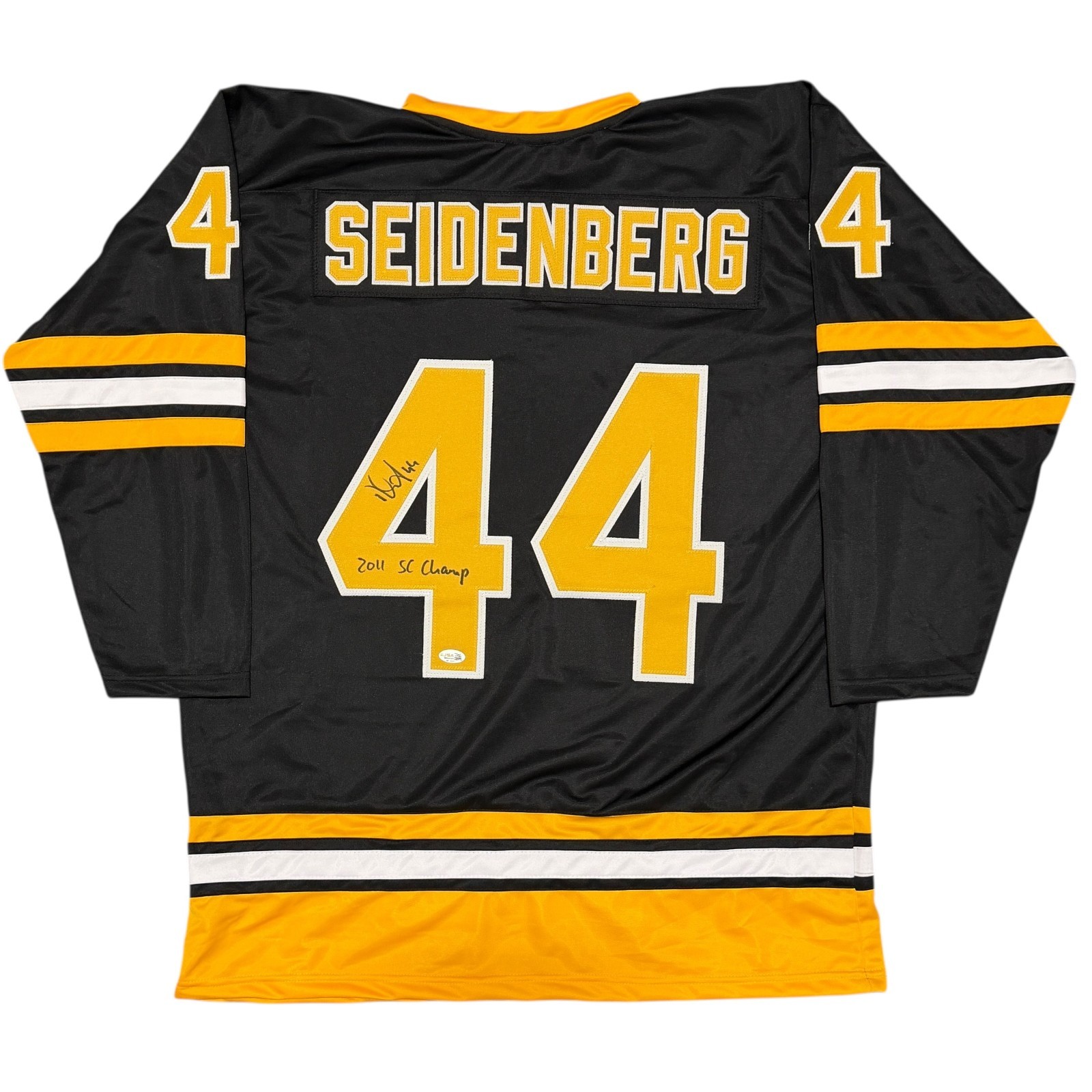 Dennis Seidenberg Signed Boston Bruins Custom Jersey w/ 2011 SC Champs JSA W COA