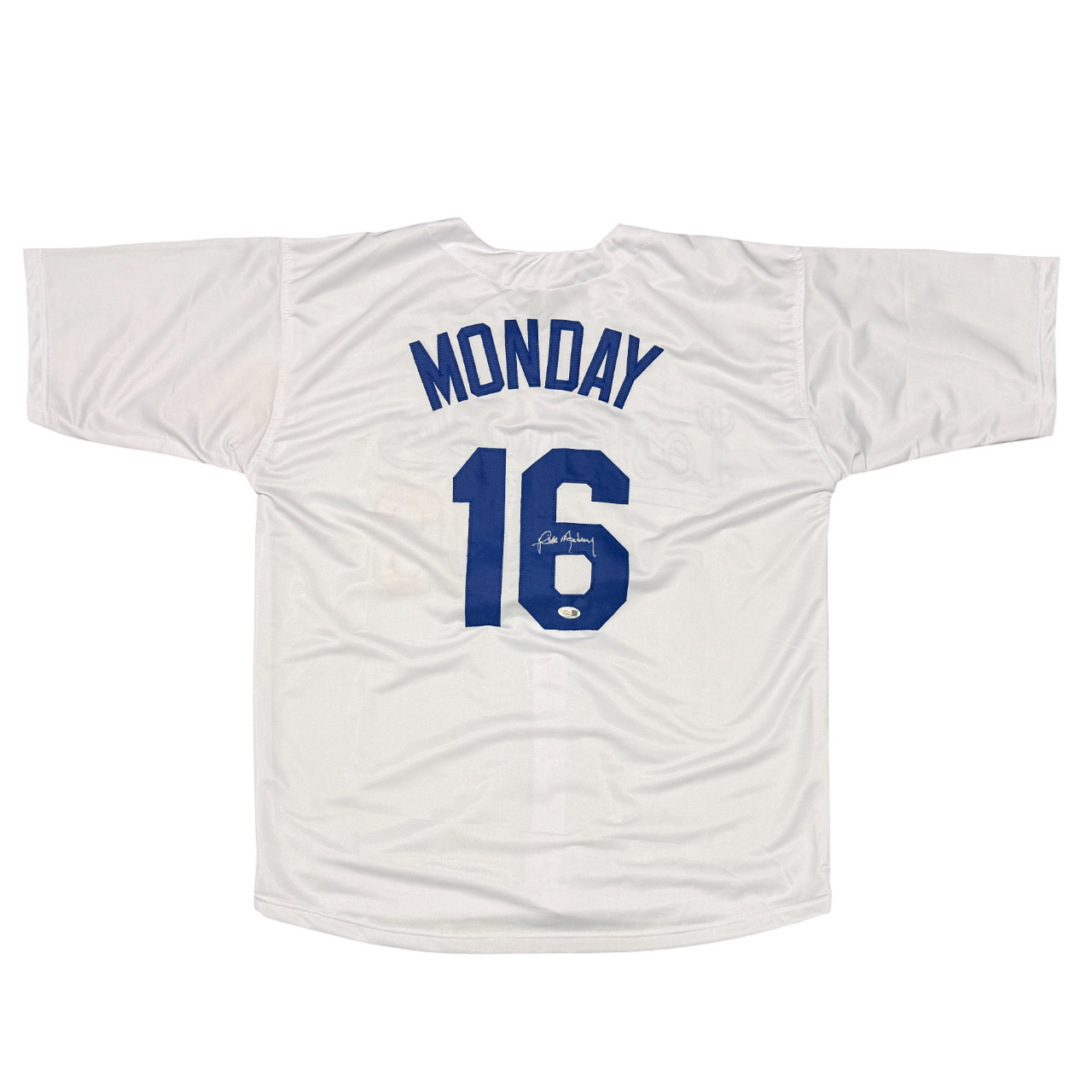 Rick Monday Signed Autographed Los Angeles Dodgers Custom Jersey JSA Witness COA