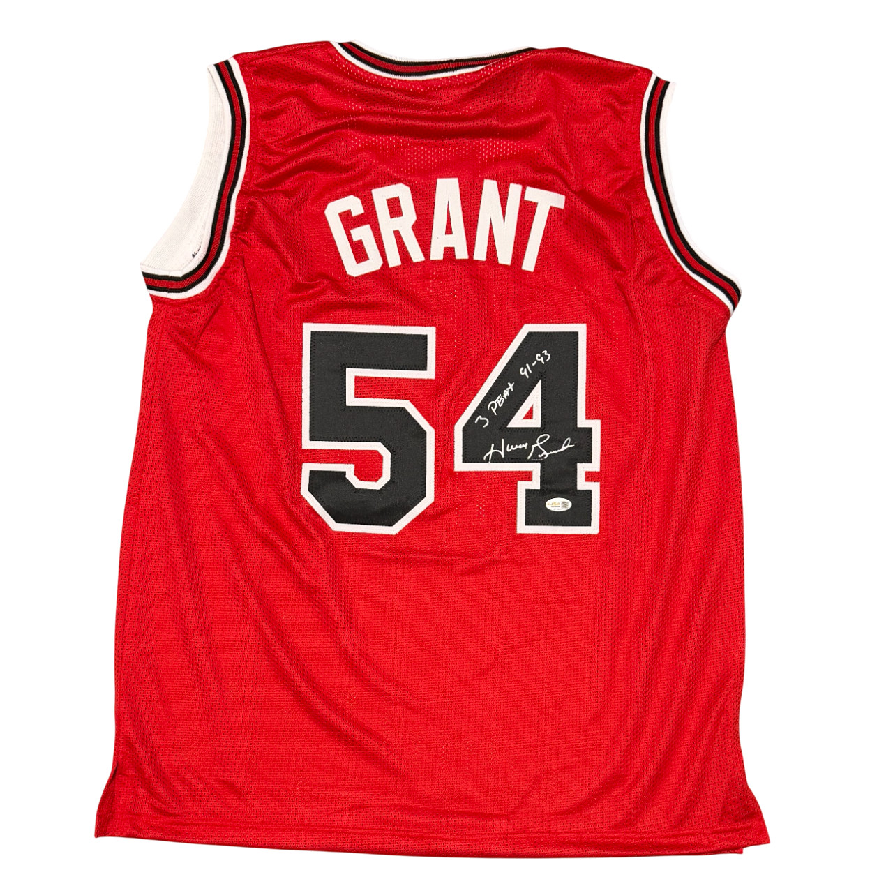 Horace Grant Signed Chicago Bulls Custom Jersey w/ 3 Peat 91-93 JSA Witness COA