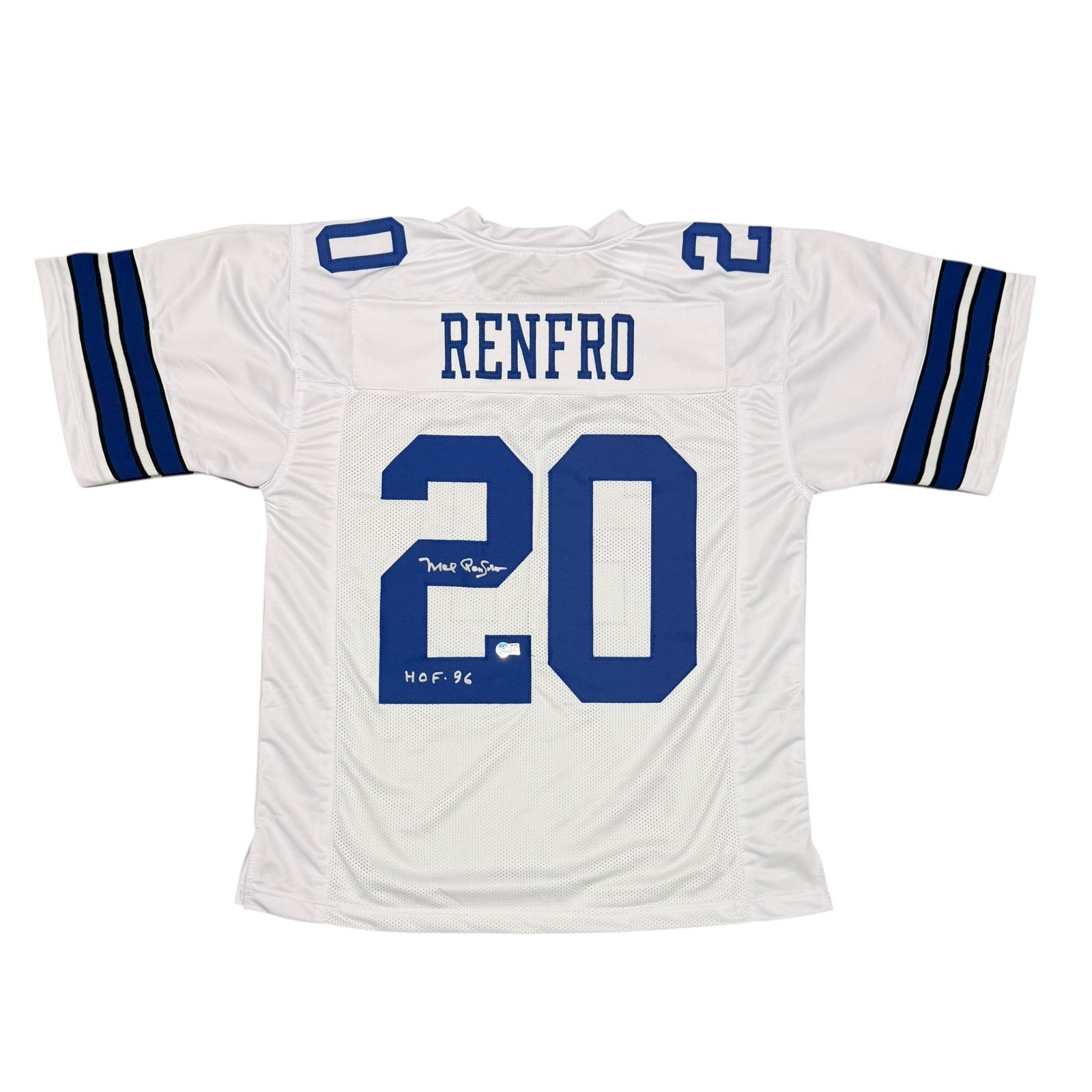 Mel Renfro Signed Dallas Cowboys Custom Jersey w/ HOF 96 Beckett Witness BAS COA