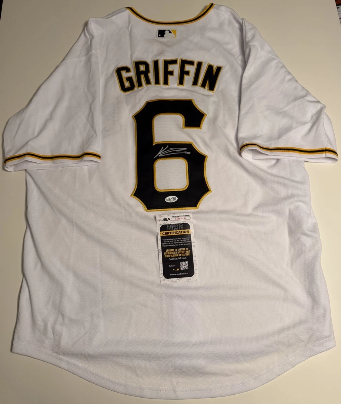 Konnor Griffin Pittsburgh Pirates Autographed Jersey MLB Star JSA COA