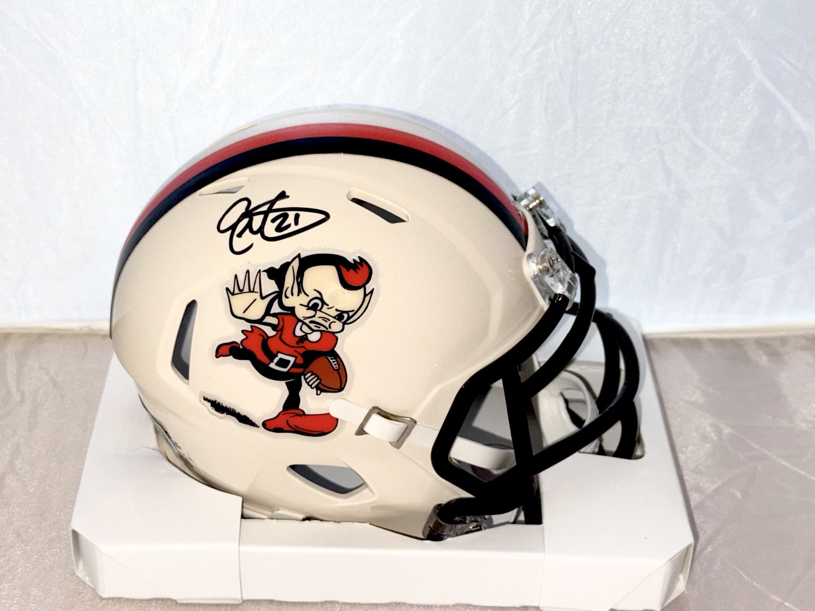 Eric Metcalf signed Cleveland Browns Retro mini helmet autographed GT COA