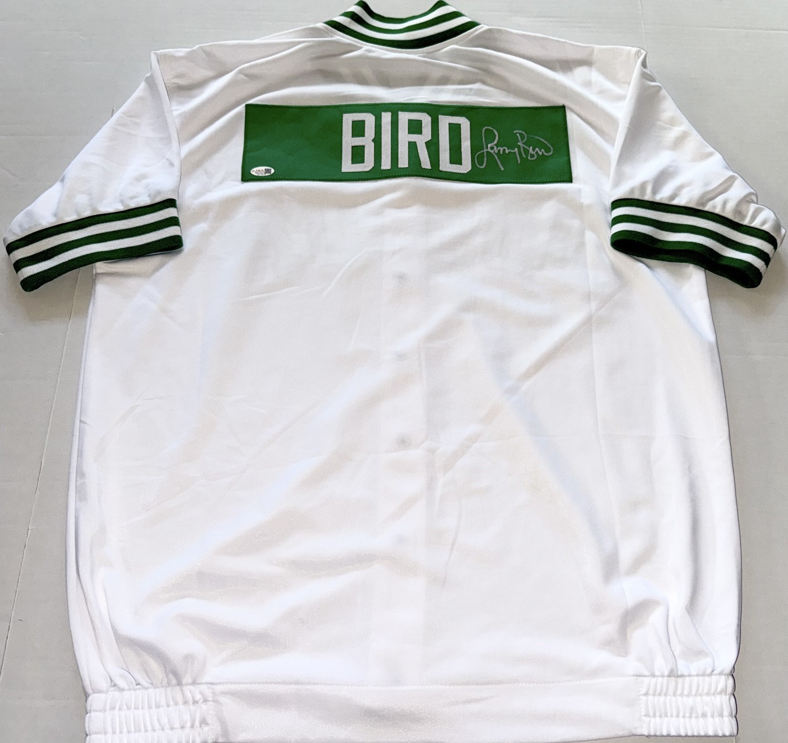 Larry Bird Boston Celtics signed Custom Warm Up Jacket autographed JSA Witness
