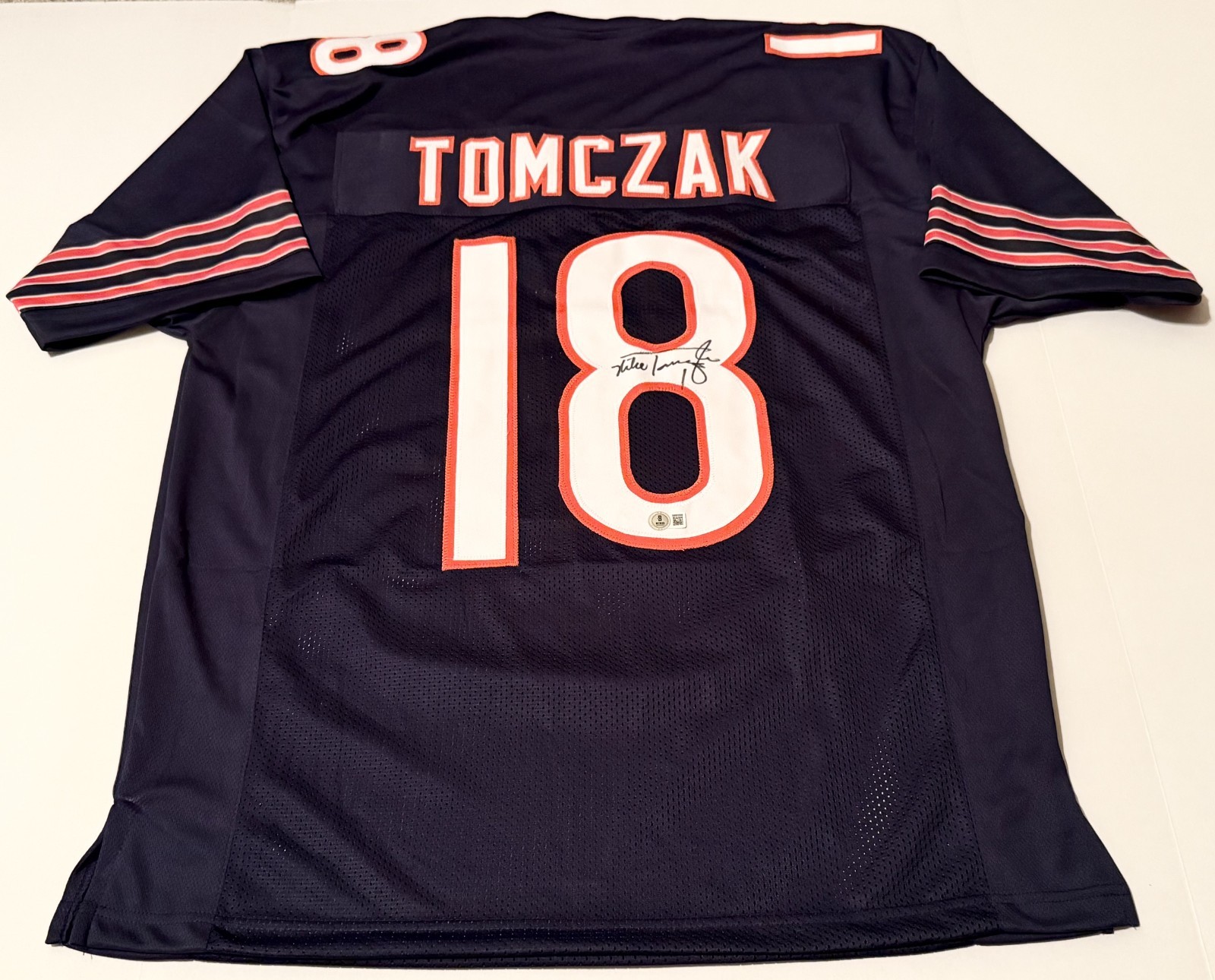 Mike Tomczak Chicago Bears signed Custom jersey Beckett Witnessed